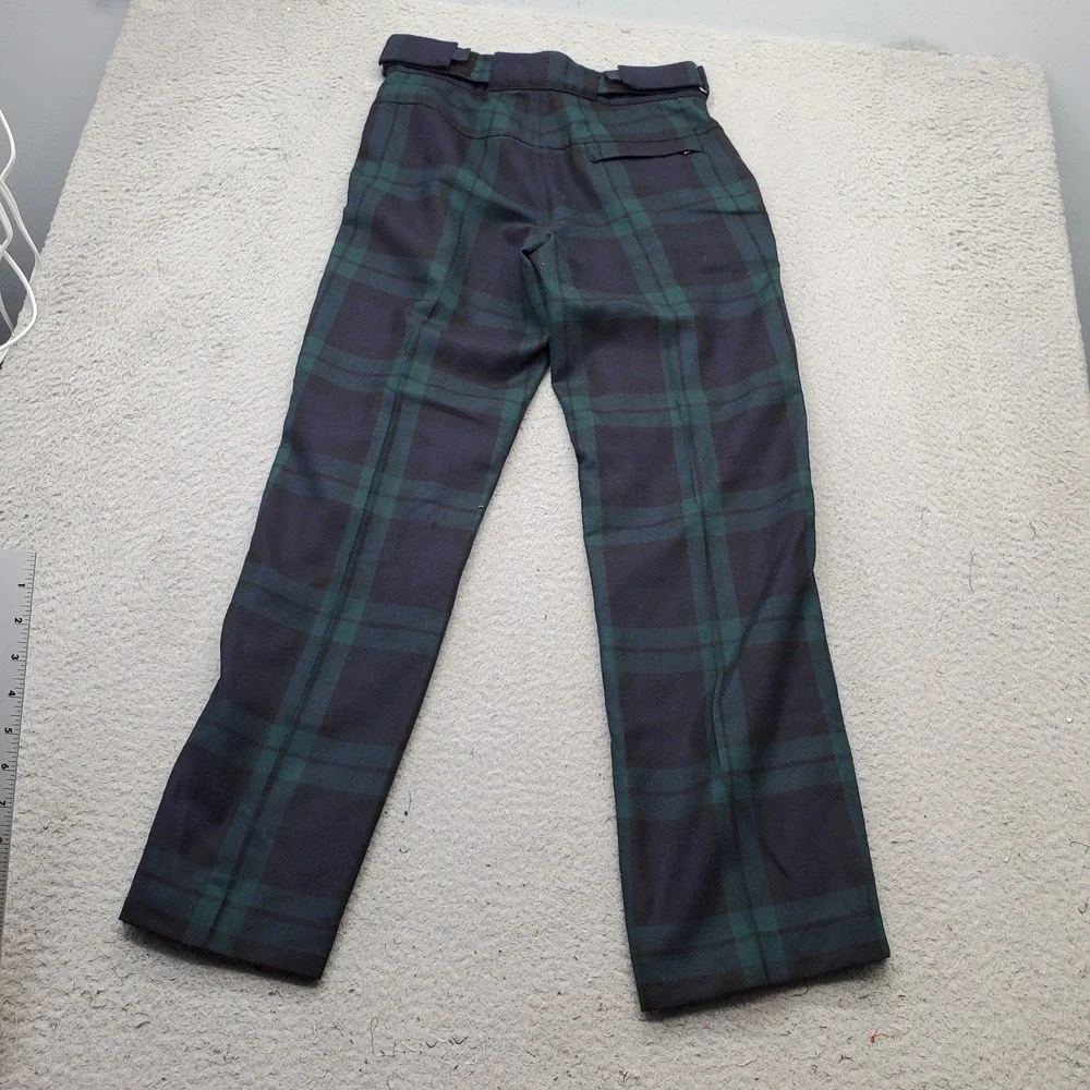 Ralph Lauren Navy & Green Plaid Straight-Leg Trousers - Picture 2 of 12